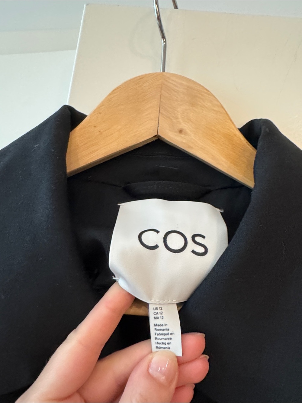 NEW COS Trench Coat in Black, size 12 - Picture 6 of 10